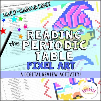 Preview of Periodic Table Pixel Art Digital Worksheet Review