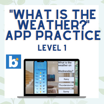 Preview of Reading the Weather App Functional Practice - Level 1 | Boom Cards