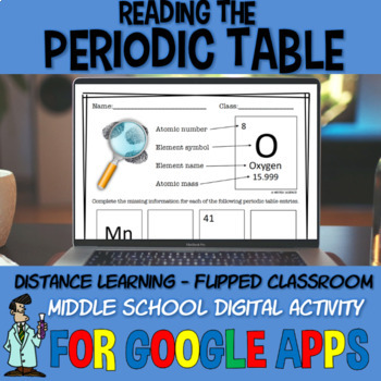 Preview of Reading the periodic table atomic number mass GOOGLE APPS fully digital activity