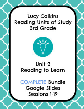 Preview of Lucy Calkins Reading to Learn 3rd Grade Unit 2 COMPLETE Bundle Google Slides