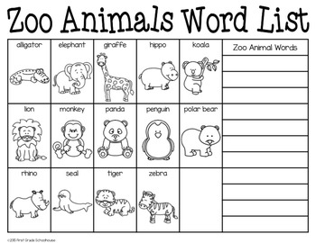 Writing About Zoo Animals by First Grade Schoolhouse | TPT