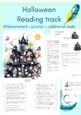 Reading track Halloween differentiated + solution + addition
