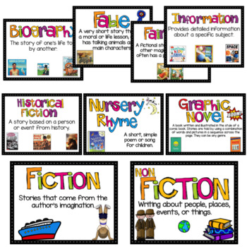 Genre Posters Classroom by TxTeach22 | TPT