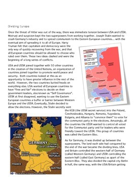 Reading/Worksheet: Introduction to the Cold War by Global Academic ...