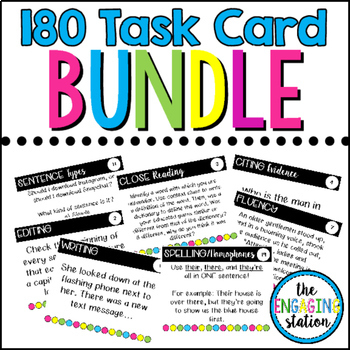 Preview of 180 Reading/Writing Task Card BUNDLE