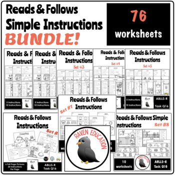 Preview of BUNDLE: Reads & Follows Simple Instructions Worksheets