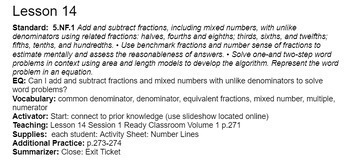 Preview of Ready Classroom 5th Grade Math Lesson Plans