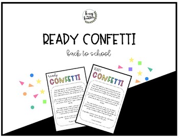 Back to School Ready Confetti, Printable Night Before First Day of School,  Digital Download, Back to School, 1st day of School Tradition