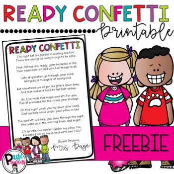 Preview of Ready Confetti Poem FREEBIE