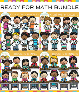 Preview of School Kids Ready For Math Clip Art Bundle
