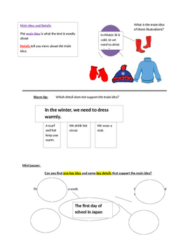 Preview of Ready Gen Grade 1 Unit 2 Module B Lesson 6- Main Idea & Key Details