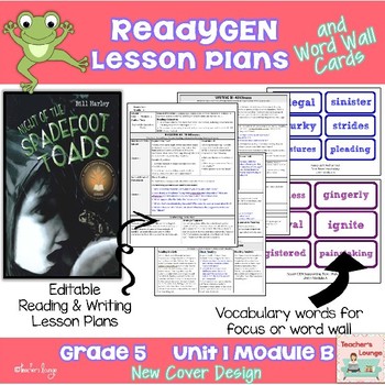 Preview of ReadyGen Lesson Plans Unit 1 Module A  - Word Wall Cards - EDITABLE -Grade 5