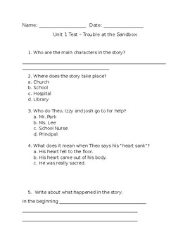 Ready Gen - Trouble at the Sandbox Quiz by Davila's Deals | TpT