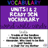 Ready Gen Unit 1 & 2 - Second Grade- Vocabulary Word Wall Cards