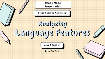 Preview of Ready Made Presentation - Analyzing Language - Ready To Edit! Mini Lesson