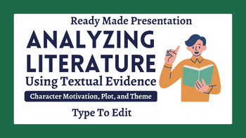 Preview of Ready Made Presentation - Analyzing Literature - Ready To Edit! Mini Lesson