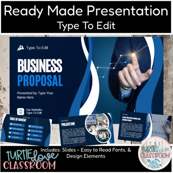 Preview of Ready Made Presentation Business Proposal IT Computer Blue Theme Ready To Edit!