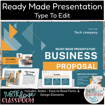 Preview of Ready Made Presentation Business Proposal Teal Tech Theme Ready To Edit!