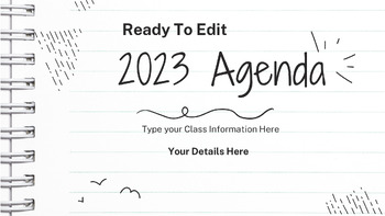 Preview of Ready Made Presentation - Daily Class Agenda - White Background-  Ready to Edit!