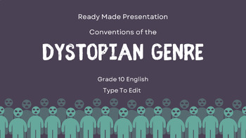 Preview of Ready Made Presentation - Dystopian Genre  Literature Ready To Edit! Mini Lesson