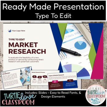 Preview of Ready Made Presentation Market & Research White & Blue Theme Ready To Edit!