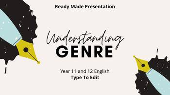 Preview of Ready Made Presentation - Understanding Genre  - Literature - Ready To Edit!