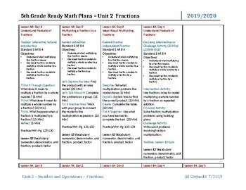 Ready Math 5th Grade NY Unit 2 Daily Lesson Plans by Jill Gevinski
