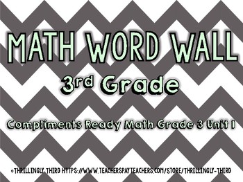 Preview of Ready Math 3rd Grade Vocabulary Word Wall Cards