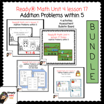Preview of Kindergarten iReady Ⓡ Math Unit 4 lesson 17  addition within 5 Bundle