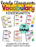 Ready Math VOCABULARY CARDS for KINDERGARTEN