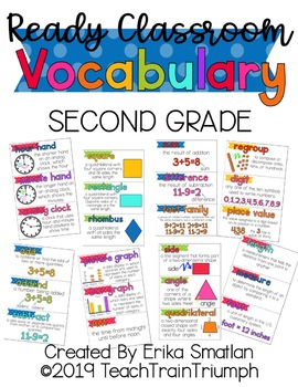 Preview of Ready Math VOCABULARY CARDS for Second Grade