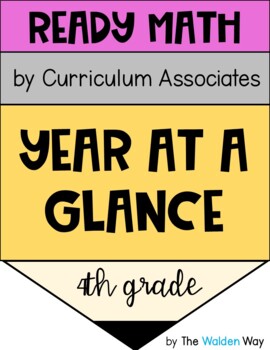 Preview of Ready Math by Curriculum Associates Fourth Grade Year at a Glance