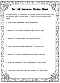 Ready Player One Unit Plan Novel Study W/ Vocabulary, Questions & Enrichment