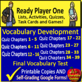 Ready Player One Vocabulary Activities, Quizzes, Tests, Ta