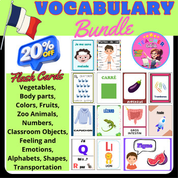 Preview of Ready, Set, Learn! Names and Vocabulary Mega Bundle for Kindergarten.Flashcards)