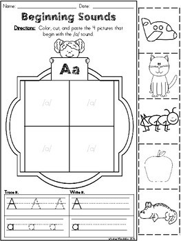 beginning sounds worksheets by andrea marchildon tpt