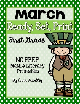 Preview of Ready, Set, Print: March Math and Literacy Printables