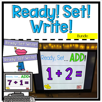 Preview of Ready, Set, Write | Digital Relay Race | ELA & Math Games | Bundle