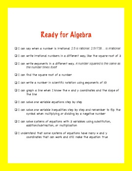 Preview of Ready for Algebra