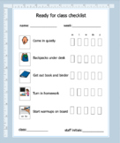 Ready for Class Checklist and data package (classroom read