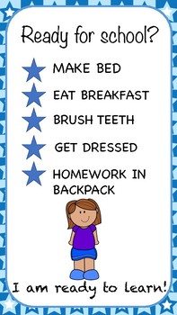 Ready For School Routine Morning Checklist For Parents By Classroom Creations