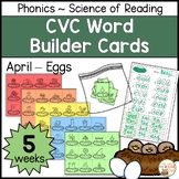CVC Builder Eggs Word Work Science of Reading Phonics Cent