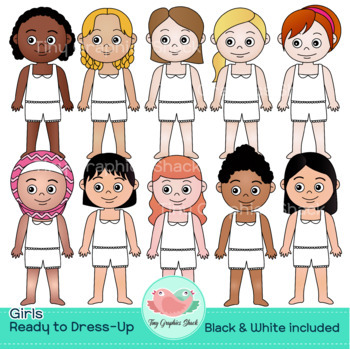 Ready to Dress-Up Girls Clip Art by Tiny Graphics Shack | TPT