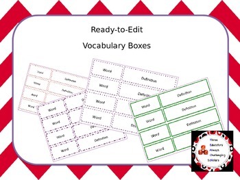 Preview of Ready-to-Edit Vocabulary Boxes2
