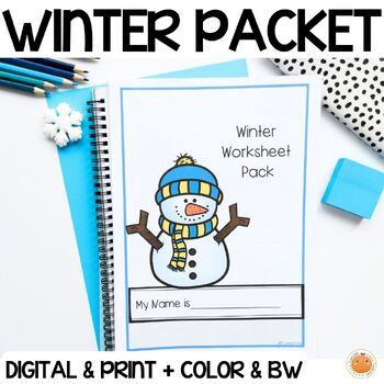 Preview of Ready to Go ELA Winter Worksheets |  Vocabulary | Grammar | Reading | Spelling