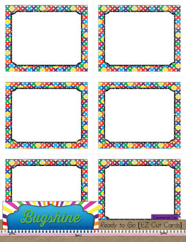 Ready to Go {EZ Cut Cards} for Commercial Use: The Rainbows | TpT