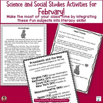 Preview of Ready to Go February Science Experiments and Hands-On Social Studies Activities