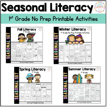 Preview of 1st Grade No Prep Literacy Activities (All Seasons BUNDLE)