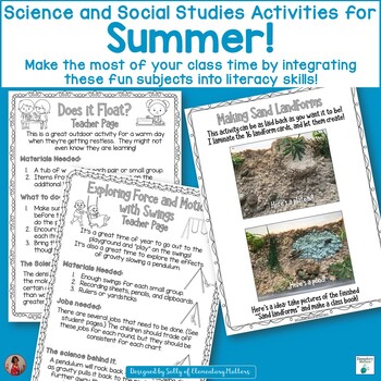 Preview of Ready to Go Summer Science Experiments and Hands-On Social Studies Activities