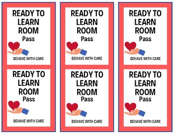 Preview of Ready to Learn Passes-Behavioral Room